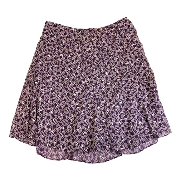 George ladies aubergine cream swirl pattern skirt - Picture 1 of 7